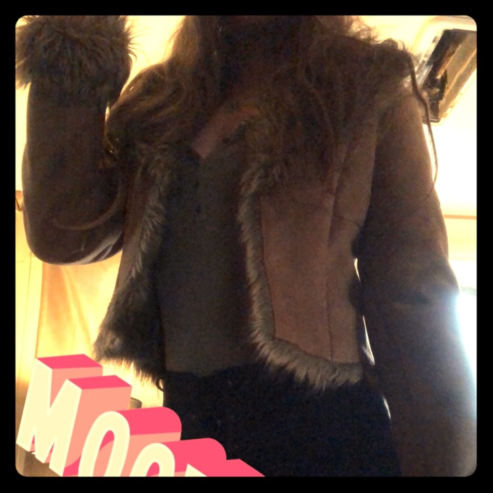 Express new faux fur and suede coat